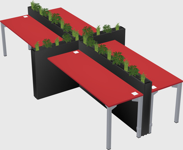Rectangular shared desk
