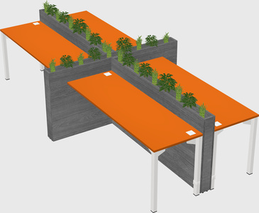 Rectangular shared desk