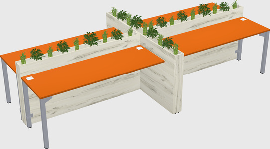 Rectangular shared desk