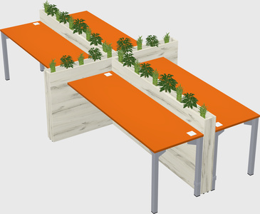 Rectangular shared desk