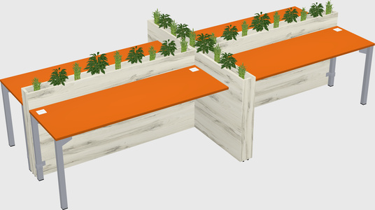 Rectangular shared desk