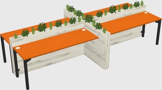 Rectangular shared desk