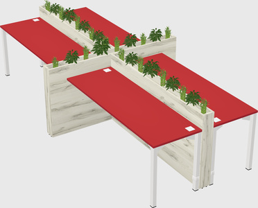 Rectangular shared desk
