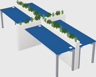 Rectangular shared desk
