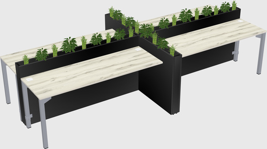 Rectangular shared desk