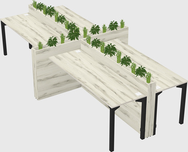 Rectangular shared desk