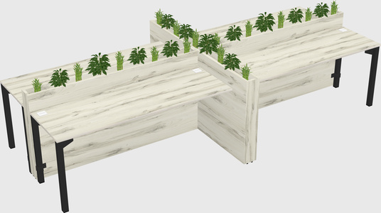 Rectangular shared desk
