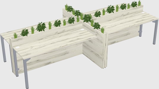 Rectangular shared desk