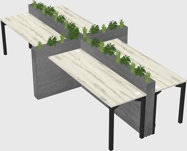 Rectangular shared desk
