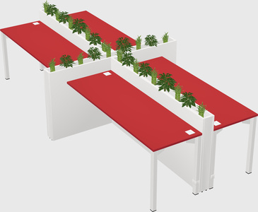 Rectangular shared desk