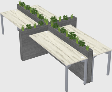 Rectangular shared desk