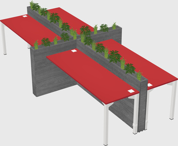 Rectangular shared desk