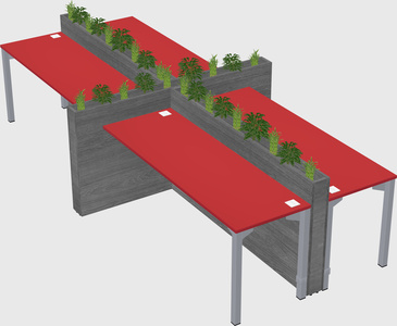 Rectangular shared desk