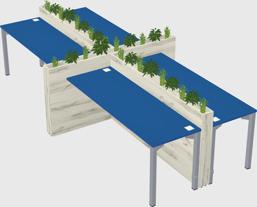 Rectangular shared desk