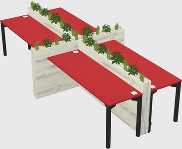 Rectangular shared desk