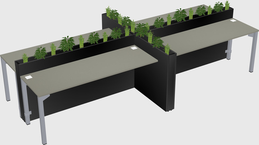 Rectangular shared desk