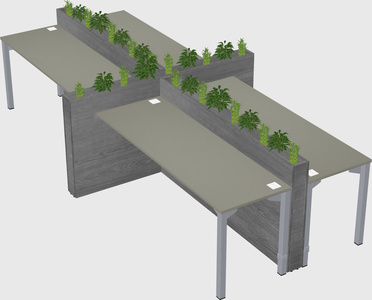 Rectangular shared desk