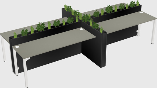 Rectangular shared desk