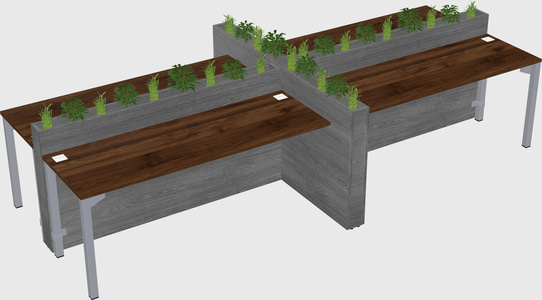 Rectangular shared desk