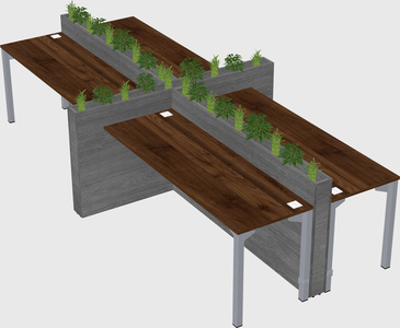 Rectangular shared desk