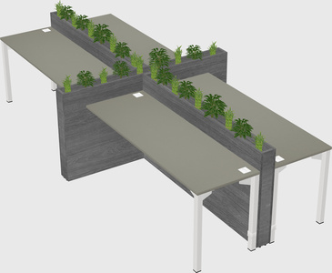 Rectangular shared desk