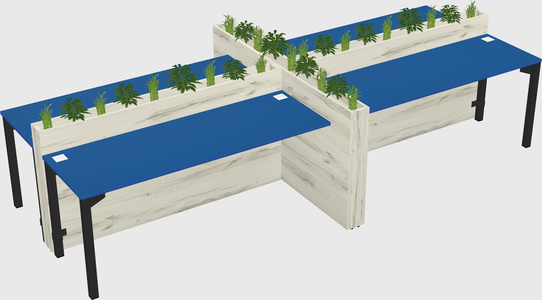 Rectangular shared desk