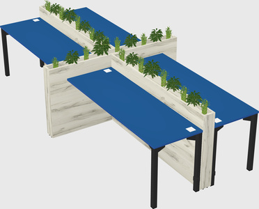 Rectangular shared desk