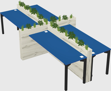 Rectangular shared desk