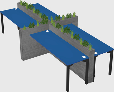 Rectangular shared desk