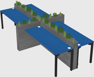 Rectangular shared desk