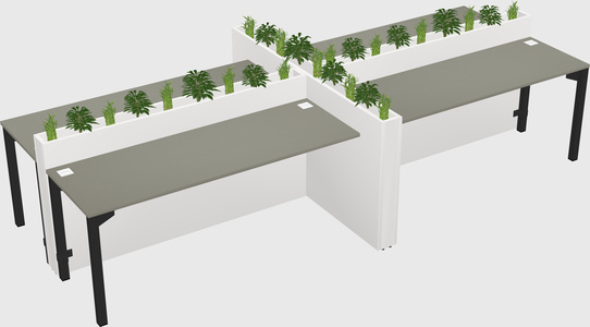 Rectangular shared desk