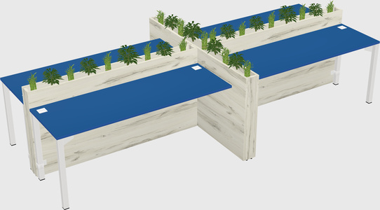 Rectangular shared desk