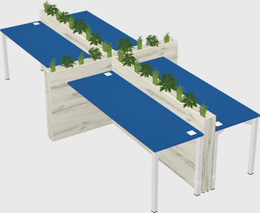 Rectangular shared desk