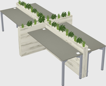 Rectangular shared desk