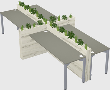Rectangular shared desk