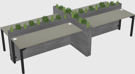 Rectangular shared desk