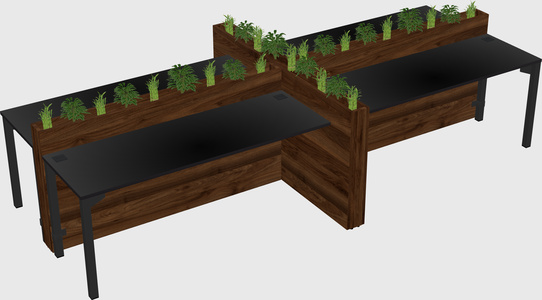 Rectangular shared desk