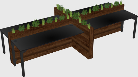 Rectangular shared desk