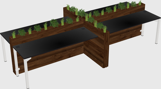 Rectangular shared desk
