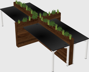 Rectangular shared desk