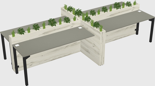 Rectangular shared desk