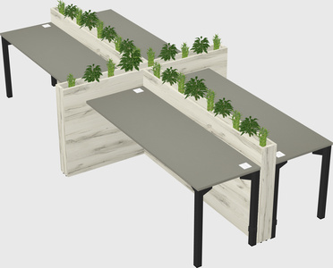 Rectangular shared desk