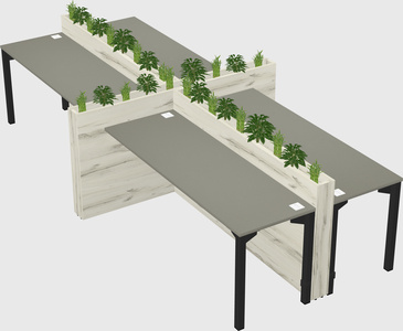 Rectangular shared desk