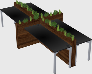 Rectangular shared desk