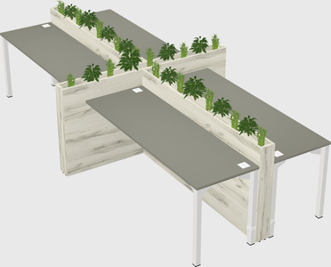 Rectangular shared desk