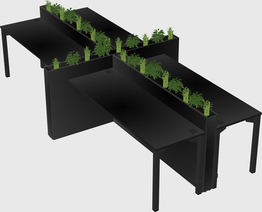 Rectangular shared desk