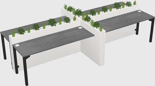 Rectangular shared desk