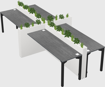 Rectangular shared desk