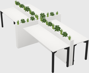 Rectangular shared desk