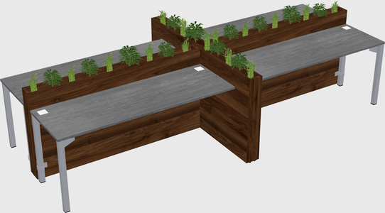 Rectangular shared desk